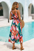 Maxi-jurk met abstracte print en riem