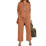 Driedelige set met lange overlay en wijde broek