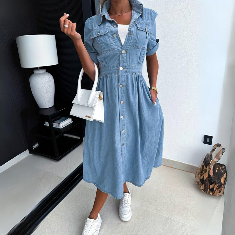 Stijlvolle Jurk In Denim