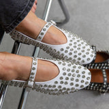 Chique flats met mini verstelbare band en gesp aan de zijkant