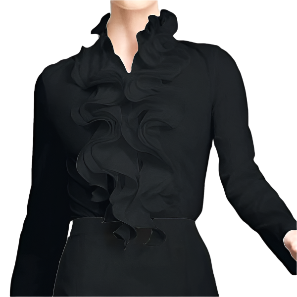 Casual blouse met gerimpelde details en lange mouwen