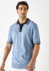 Iconisch gestructureerd polo T-shirt met korte mouwen