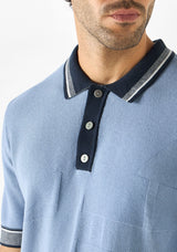 Iconisch gestructureerd polo T-shirt met korte mouwen