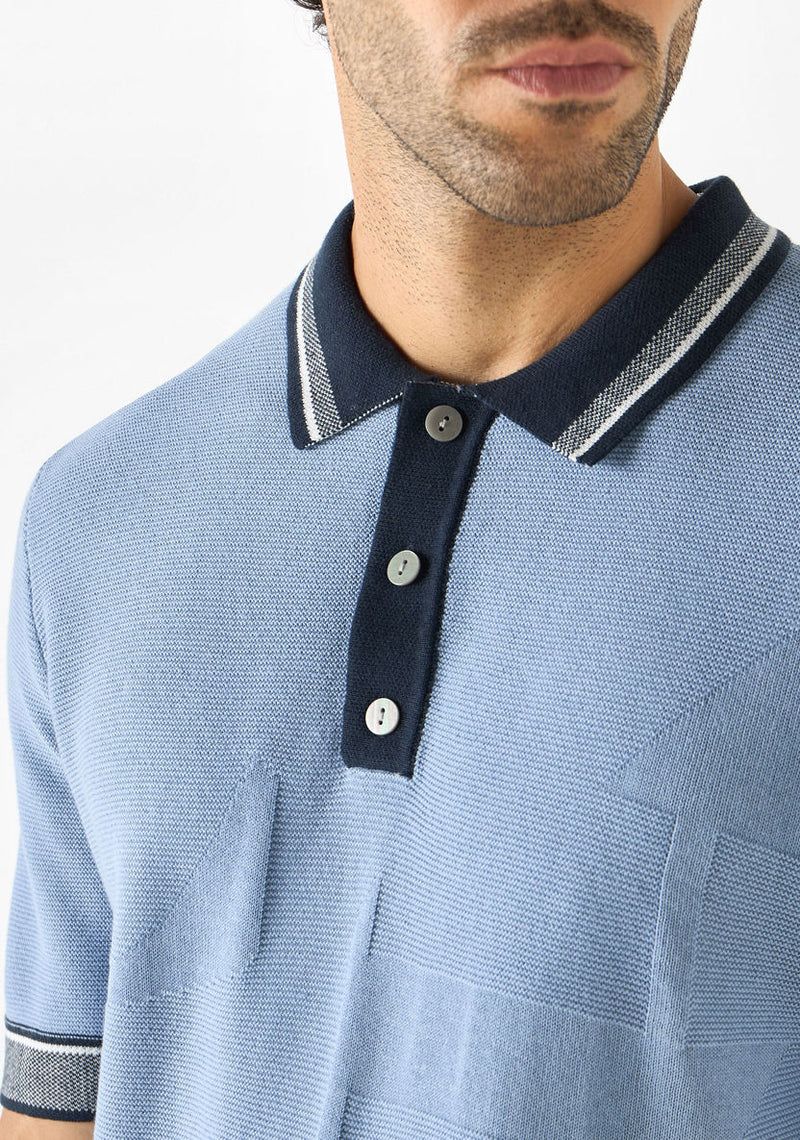 Iconisch gestructureerd polo T-shirt met korte mouwen