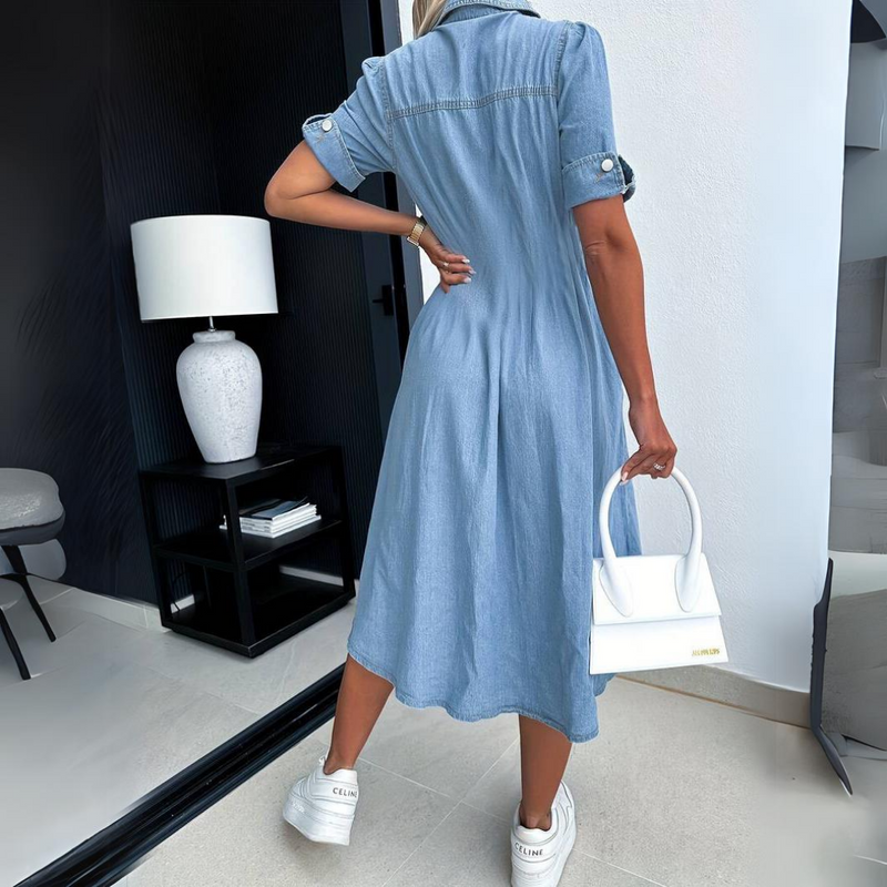 Stijlvolle Jurk In Denim