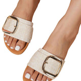Stijlvolle open teenslippers met gesp