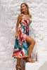 Maxi-jurk met abstracte print en riem