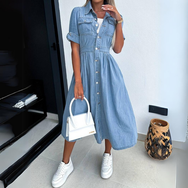 Stijlvolle Jurk In Denim