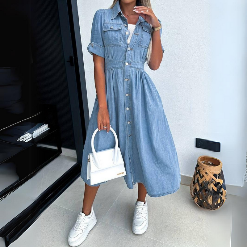 Stijlvolle Jurk In Denim