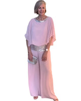 Tweedelige Set met Wijde Broek en Top met Korte Mouwen