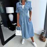 Stijlvolle Jurk In Denim
