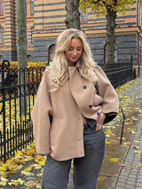 Stijlvolle Oversized Tussenjas met Omgevouwen Kraag