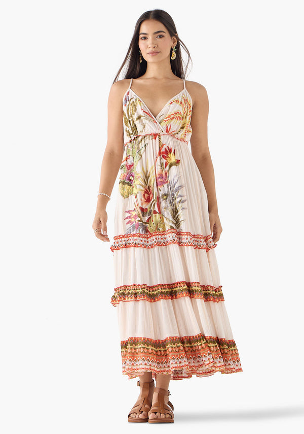 Maxi Jurk met Print en Spaghettibandjes