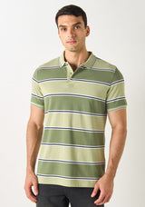Gestreept polo T-shirt met korte mouwen