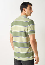 Gestreept polo T-shirt met korte mouwen