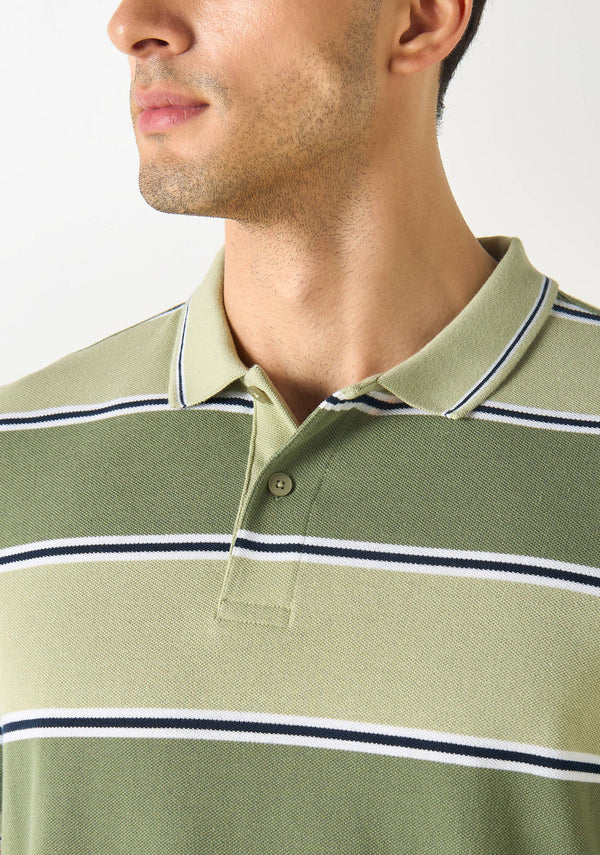 Gestreept polo T-shirt met korte mouwen
