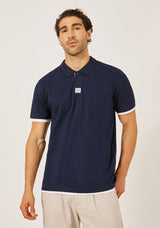 Minimal Print Relaxed Fit Polo T-Shirt met Contrasterende Sluiting
