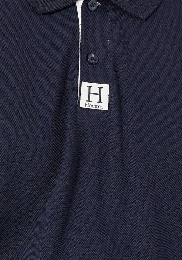 Minimal Print Relaxed Fit Polo T-Shirt met Contrasterende Sluiting