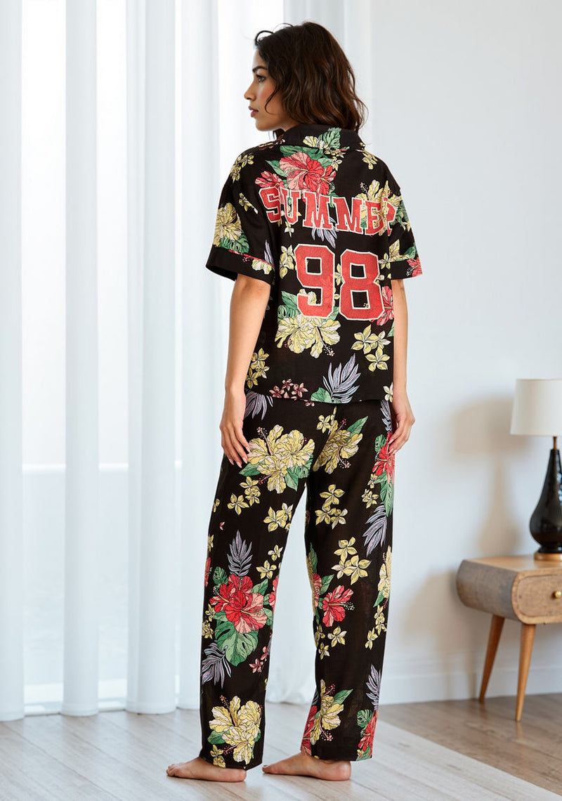 Pyjamaset met bloemenprint