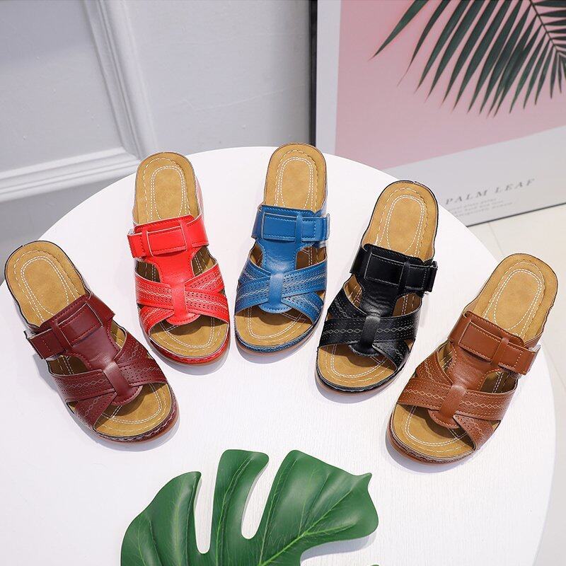 Antislip orthopedische leren sandalen