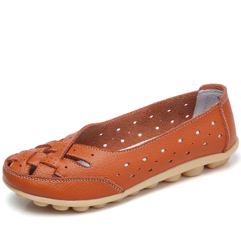 Orthopedische Ballerina Damesschoenen met Zachte Leren Look