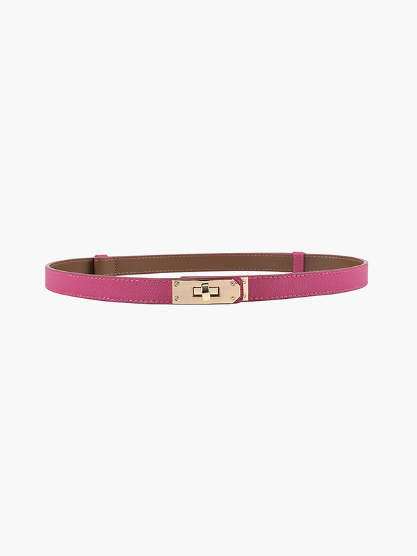 Verstelbare dunne riem met minimale gespdetails en smalle structuur