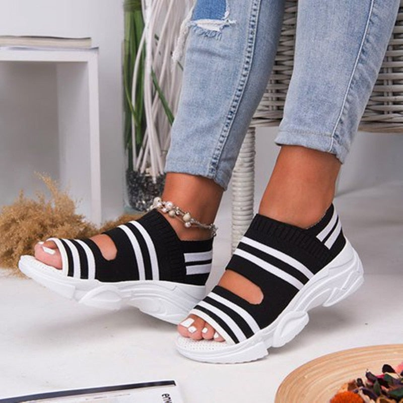 Slip-On orthopedische sandalen met Uitgesneden ontwerp en dikke zool