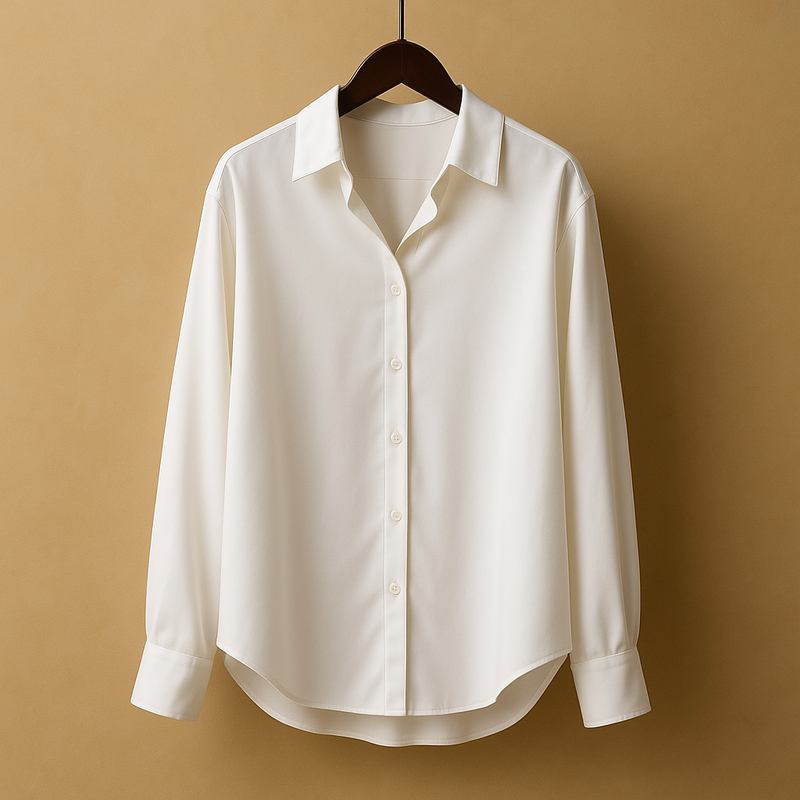 Elegant overhemd met lange mouwen, knoopsluiting en omslagkraag