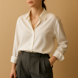 Elegant overhemd met lange mouwen, knoopsluiting en omslagkraag