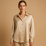 Elegant overhemd met lange mouwen, knoopsluiting en omslagkraag