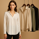 Elegant overhemd met lange mouwen, knoopsluiting en omslagkraag