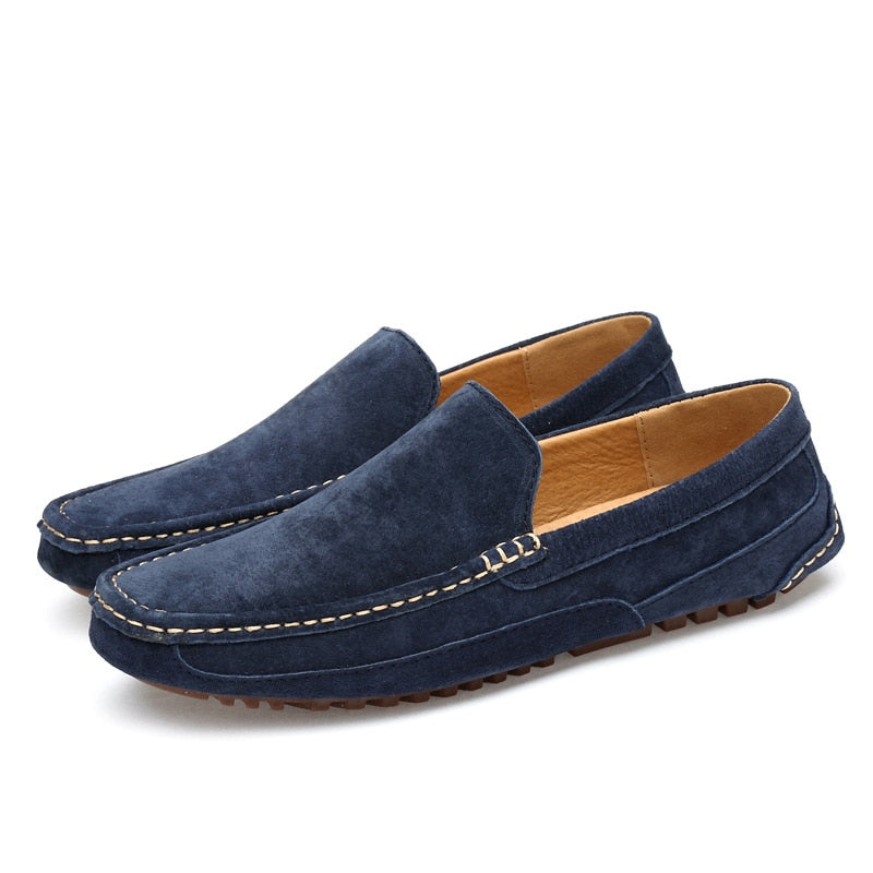 Stijlvolle suède loafers met comfort en grip