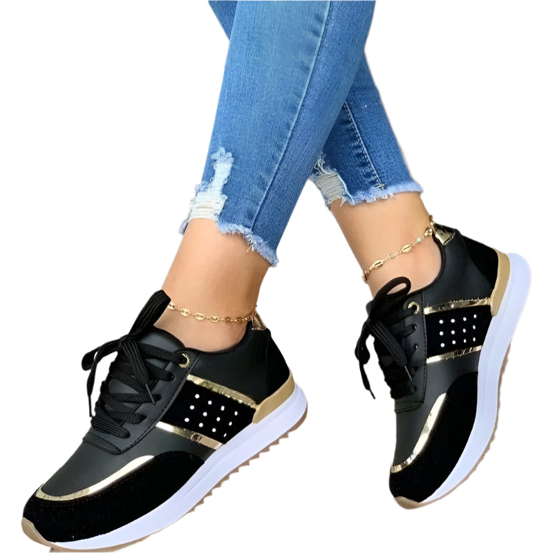 Kleurrijke Dames Sneakers met Patchwork en Leren Look