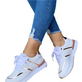 Kleurrijke Dames Sneakers met Patchwork en Leren Look