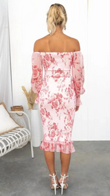 Luxe Midi Jurk Off-shoulder
