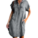 Casual Denim Jurk Voor Dames