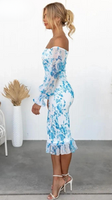 Luxe Midi Jurk Off-shoulder