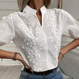 Elegante Blouse met Luchtige Pasvorm en Lange Mouwen