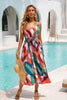 Maxi-jurk met abstracte print en riem