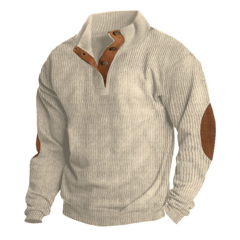 Sweater met knoopsluiting en premium comfort