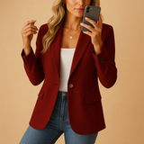 Lichtgewicht blazer met lange mouwen en knoopsluiting aan de voorkant