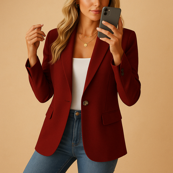 Lichtgewicht blazer met lange mouwen en knoopsluiting aan de voorkant