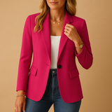 Lichtgewicht blazer met lange mouwen en knoopsluiting aan de voorkant