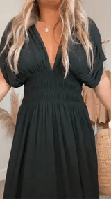 Losse getailleerde maxi-jurk