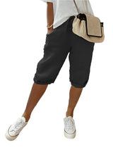 Dames short met elastische taille en zakken