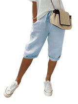 Dames short met elastische taille en zakken