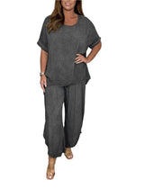 Tweedelige Set met Lang Shirt en Wijde Broek