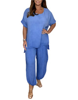 Tweedelige Set met Lang Shirt en Wijde Broek