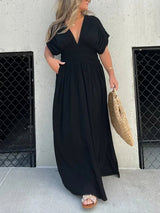 Losse getailleerde maxi-jurk