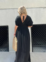 Losse getailleerde maxi-jurk